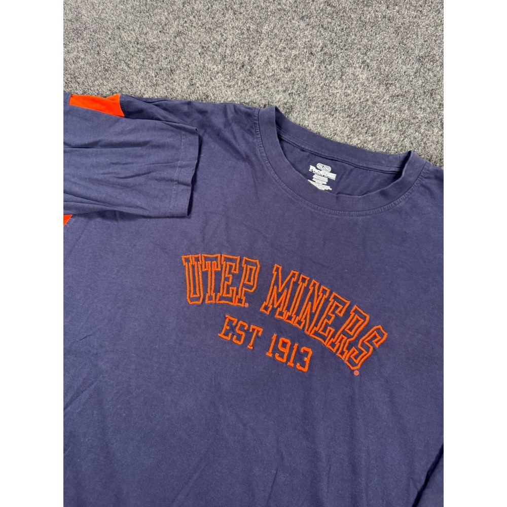 UTEP Miners Pro Edge Long Sleeve Shirt 2XL Navy Orange Knights Apparel